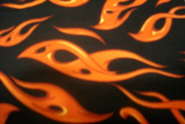2. Red-Orange-Black Flame Print