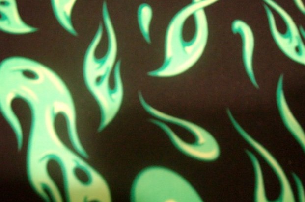 4. Green-Black Flame Print