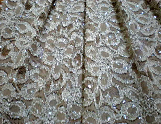 5.Tan Glitter Lace