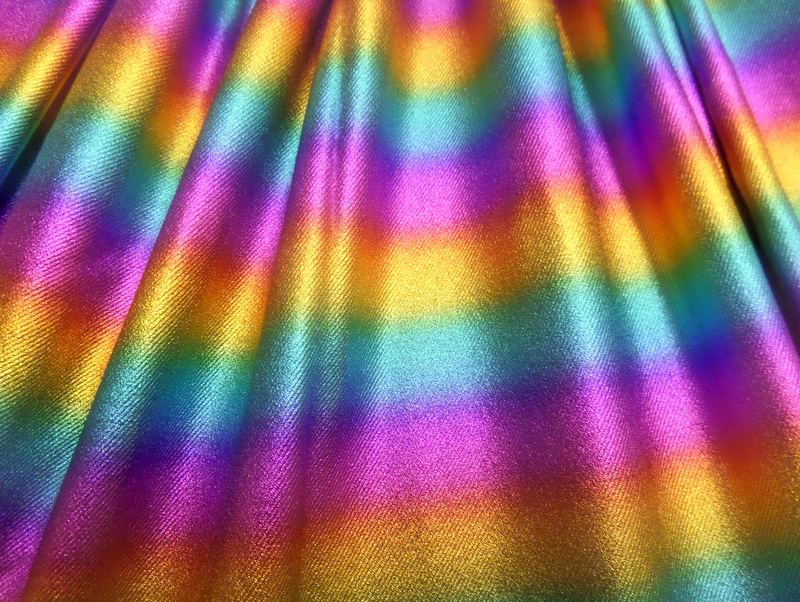 1.Rainbow Metallic Denim